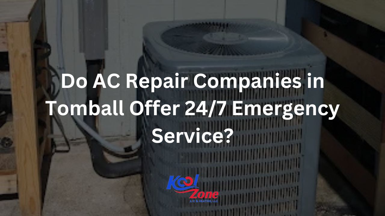 hvac technician repairing an outdoor ac unit during an emergency service in tomball, tx