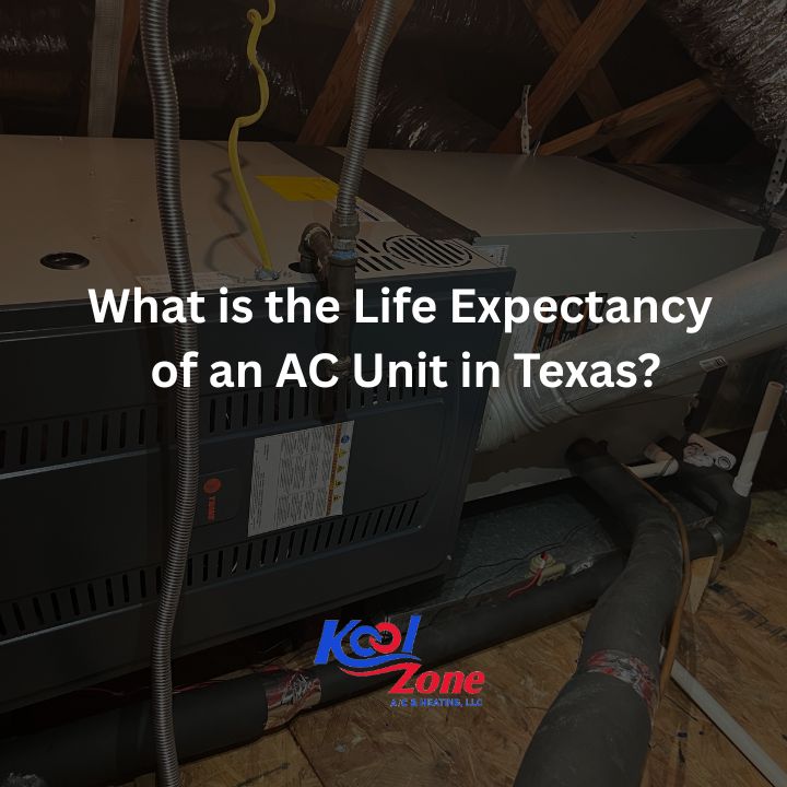 HVAC technician inspecting an older AC system to determine replacement needs in Tomball, Texas.